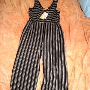 Black and white one piece jump suit